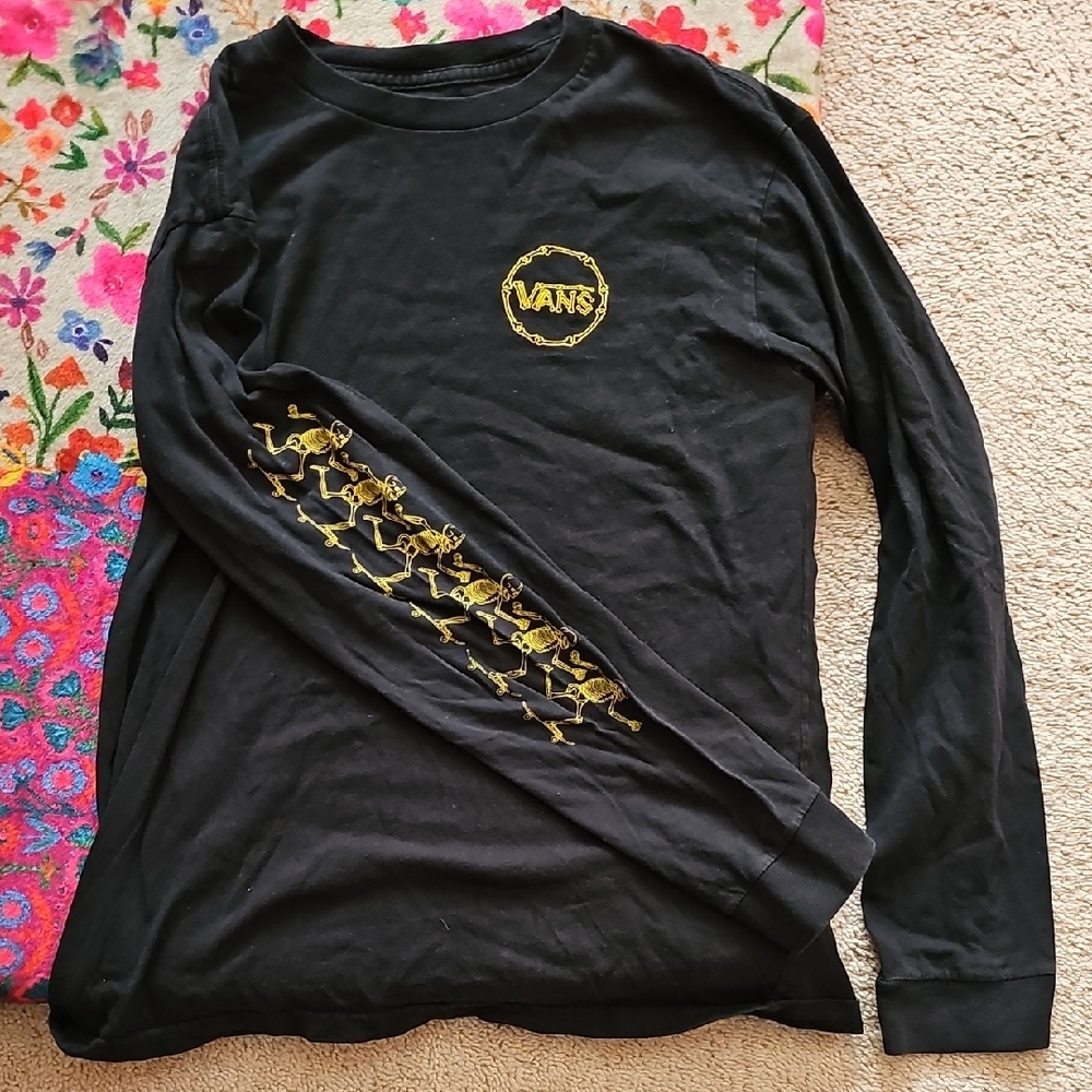 Vans Black Long Sleeve with Gold Graphic